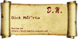 Dick Márta névjegykártya