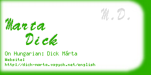 marta dick business card